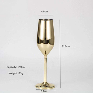 Flûtes à champagne de luxe personnalisées en acier inoxydable, verres à vin incassables pour champagne et cocktails - Product Image 4