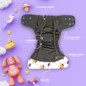 ผ้าอ้อมผ้าฝ้ายลายนกฮูกซักได้ผ้าอ้อมเด็กกันรั่วซึมลายสัตว์ฟรี - Product Image 3