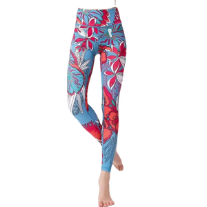 Pantalons de yoga pour femmes de qualité supérieure, personnalisés, à taille haute, respirants, en coton 100% tricoté, avec taille élastique - Product Image 6