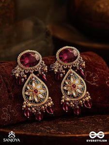 Kundan Jadau Hyderabadi Style Women's Drop Earrings Gold Plated Imitation Pearl Alloy Crystal Rhinestone Claw Setting Trendy - Product Image 2