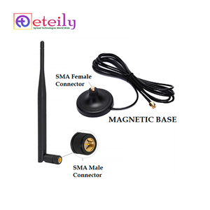 ETEILY 2.4GHz 5dBi Rubber Magnetic Antenna RG174 <b>Cable</b> (L-3Mtr) + for Male Connector Vertical Polarization Made <b>Communication</b> - Product Image 2