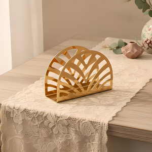 Porte-serviettes en métal doré, distributeur de serviettes en papier moderne, support élégant pour serviettes de table, décoration de table pour restaurant, café, hôtel, maison - Product Image 5