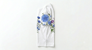 เสื้อคลุมนอนผ้าฝ้าย 100% ลายดอกไม้หรูหราสำหรับผู้หญิง แขนสั้น ระบายอากาศได้ดี สีขาวม่วง - Product Image 6