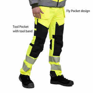 Pantalon de sécurité réfléchissant haute visibilité unisexe, vêtements de travail en plein air, respirant, thermique, avec poches - Product Image 5