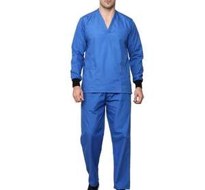 Medical Scrubs Men Hospital Uniform <b>Set</b> Professional <b>Doctor</b> Nurse Surgical V-Neck Top Pant Clinic Workwear Lab Apparel Wholesale - Product Image 2
