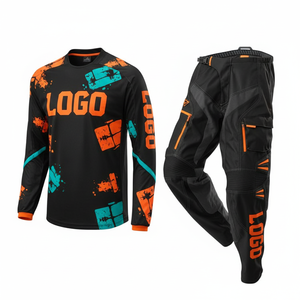 Ensemble de vêtements de motocross respirant, coupe-vent, séchage rapide, % polyester, impression par sublimation, logo personnalisé, unisexe, adulte - Product Image 1