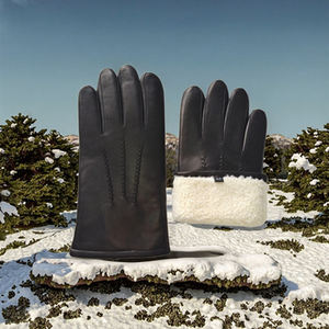 Guantes de Lujo, Nuevo Estilo, Lisos, Súper Cálidos, Transpirables, Súper Suaves, de Cuero Genuino con Forro de Lana, Dedos Completos, Ecológicos - Product Image 4