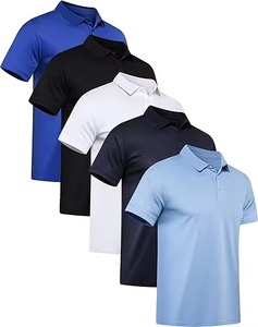 Camiseta de Hombre de Secado Rápido, Ecológica, Transpirable, de Manga Corta, Color Sólido, Talla Grande, Informal, Tejida, 100% Algodón, Azul Marino, Gris, Negro - Product Image 2