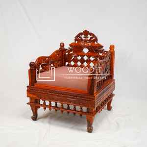 Nouveau Fauteuil Classique de Luxe 2026 en Bois Massif 100% avec Dossier Sculpté, Design Antique Réglable pour Hôtels et Salons Commerciaux - Product Image 3