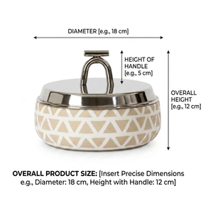 Modern Geometric Metal Casserole <b>Dish</b> With Stainless Steel Lid. Elegant Insulated <b>Serving</b> Pot For Luxury Dining & Home Decor - Product Image 4