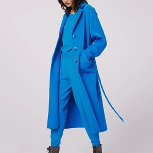 Plus Size <b>Women's</b> Long <b>Wool</b> Blend <b>Coat</b> <b>Double</b> <b>Breasted</b> Notched Collar Solid Color Classic Custom <b>Wool</b> <b>Coats</b> - Product Image 4