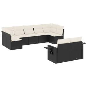 Ensemble de canapés de patio noir et blanc crème pour jardin, collection de meubles d'extérieur élégants - Product Image 2