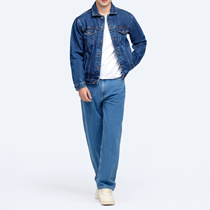 Quality Casual Embroidered Windproof Oversized Drop Shoulder Denim <b>Jeans</b> <b>Jacket</b> for Men Distressed <b>Black</b> 100% Cotton Winter - Product Image 1