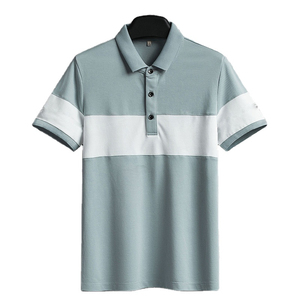 Polo de Manga Corta para Hombre, Color Azul Marino y Blanco, Bloques de Color, Transpirable, Algodón, Estilo Casual, Corte Regular, Tejido Piqué - Product Image 6