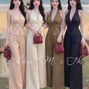 ชุดเซ็ตสองชิ้นลำลองสำหรับฤดูร้อน ผู้หญิง สวมใส่สบาย เป็นมิตรกับสิ่งแวดล้อม ซักได้ บรรจุภัณฑ์แบบกำหนดเอง ผลิตในเวียดนาม - Product Image 2