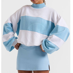 Sudadera para mujer al por mayor con tela de calidad para uso casual y al aire libre, sudaderas con cuello simulado para mujer - Product Image 5
