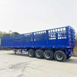 Semirremolque de 3 Ejes y 50 Toneladas para Transporte de Carga, Remolque de Caja con Paredes Laterales Altas - Product Image 1