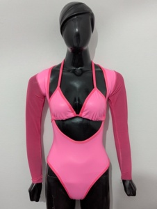 Body de manga larga con aberturas para mujer, leotardo de baile elástico, traje de actuación personalizado - Product Image 6