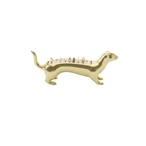 Soporte para Anillos de Perro de Latón Pulido con Base Acolchada de Terciopelo, Soporte de Joyería de Metal Fundido y Organizador de Tocador para Decoración del Hogar y Regalos - Product Image 3