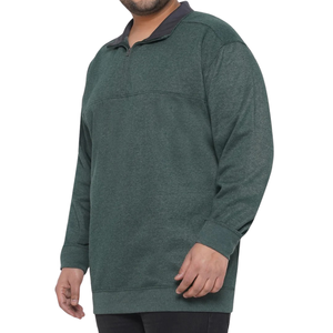 Sudadera de Invierno para Hombre, Talla Grande, a Cuadros, Tejida, Transpirable, Corte Regular, Spandex/Poliéster, Verde Oscuro, Casual, Cuello con Botones, ODM - Product Image 3