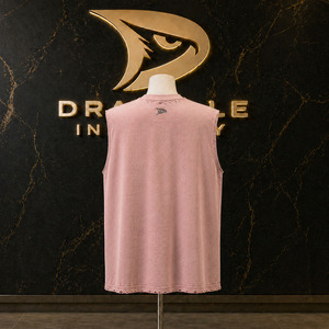 noughties muscle tee Women Oversized Blush Pink Graphic Tank <b>Top</b> Vintage Distressed Cotton Streetwear Shirt <b>Y2K</b> Sleeveless - Product Image 2