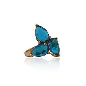 Bague en pierres précieuses améthyste violette plaqué or designer en forme de poire ensemble de broches bijoux en pierres précieuses taillées à facettes bague faite à la main - Product Image 5