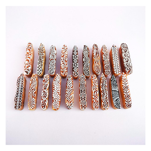 Wholesale Eco-Friendly Modern Henna Wooden Stamps Deep Engraved Durable Wood 14 Inch Sizes Bulk Pack <b>Block</b> Print Henna - Product Image 1