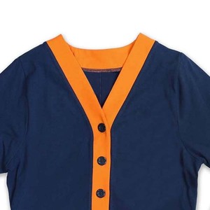 Cárdigans Azul Marino con Cuello en V y Ribete Naranja, Manga Larga, para Otoño e Invierno, Suéteres para Hermandades y Fraternidades - Product Image 3
