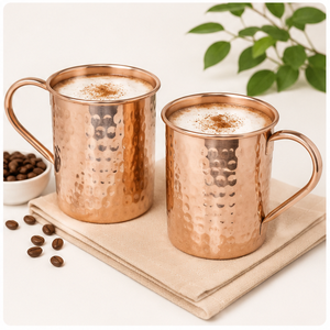 Mug Moscow Mule en cuivre pur martelé fait main avec poignée en laiton massif pour cocktails, bière et articles de bar – Vente en gros - Product Image 4