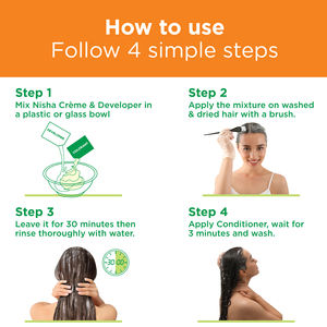 Tinte para el cabello Nisha Burgundy Creme para mujer 100% Cobertura gris Larga duración 20G + 20ml Bolsa Color permanente - Product Image 2