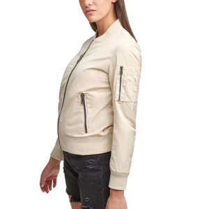 Veste bomber imperméable en toile légère pour femme IRSA SPORTS, coupe décontractée, style aviateur, poignets côtelés, logo fini - Product Image 6
