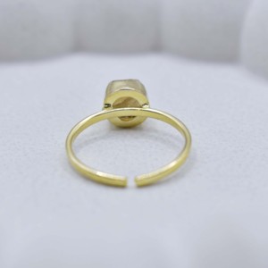 Citrine Gemstone Adjustable <b>Ring</b> Gold Plated Handmade Natural Rough Stone November Birthstone Boho Jewelry Gift for Women - Product Image 4