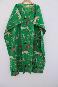 Vestido Kaftán Informal de Verano con Estampado Floral Tropical, sin Mangas, de Algodón, para Mujer, Ropa de Playa, Ropa de Estar por Casa, Textil Naaz - Product Image 2