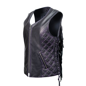 Chaleco de Cuero Genuino para Mujer con Flecos Estilo Western, Personalizable, Moda Vaquera, Precio de Fábrica, Venta al por Mayor, OEM - Product Image 6