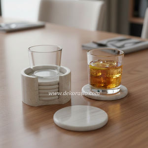 Ensemble de sous-verres modernes en marbre avec support, sous-verres ronds pour bar, hôtel, restaurant et décoration intérieure - Product Image 5