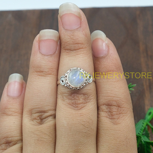 Natural Moonstone Gemstone <b>Ring</b> 925 Sterling <b>Silver</b> Handmade <b>Statement</b> Vintage Boho <b>Statement</b> <b>Ring</b> for Women Gemstone Jewelry - Product Image 4