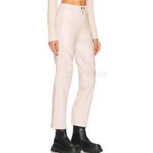 Pantalon en cuir pour femme contemporain, coupe classique, idéal pour l'hiver, chic, mode urbaine, écologique - Product Image 2