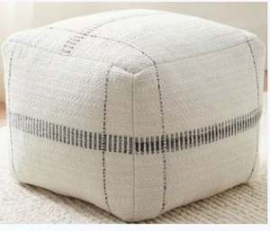 Puf Decorativo Minimalista con Patrón de Follaje, Hecho a Mano con Cuerda de Algodón y Bambú, Relleno de Bolas de PU, Móvil, para Dormitorio o Sala de Estar, FSS - Product Image 4