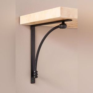 Support d'étagère en fer classique, support décoratif traditionnel pour étagères murales, bibliothèque, cuisine, salon, intérieur - Product Image 2