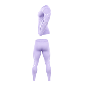 Ensemble de survêtement de compression pour hommes, haut à manches longues et leggings, haute élasticité, séchage rapide, pour l'athlétisme, la course et la gym, vente en gros - Product Image 6