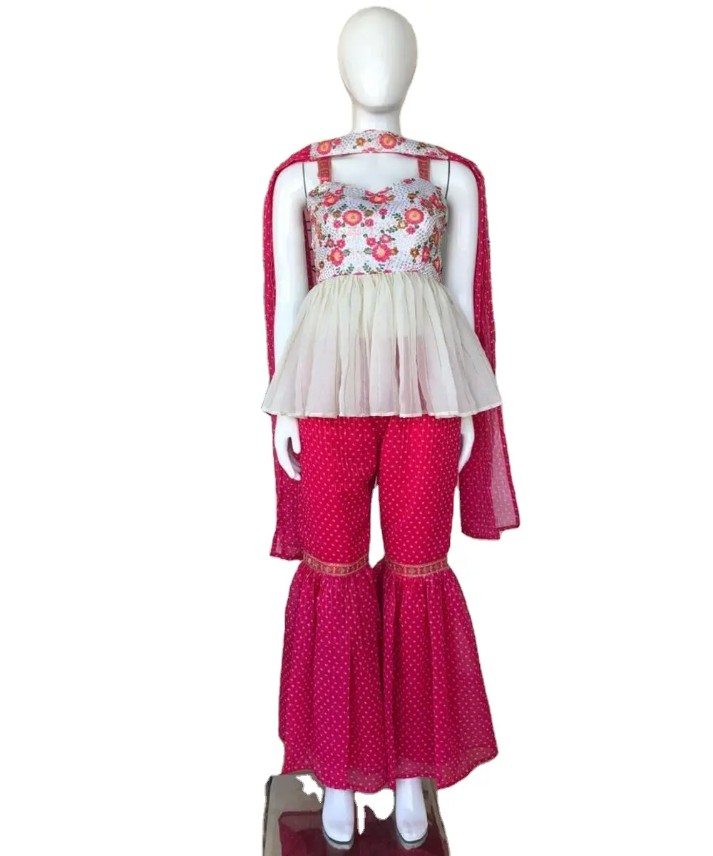 Contemporary Formal Wear Georgette Dress with Flowy Ruffle Detailing and Sparkling Sequence Work for Office Elegance.