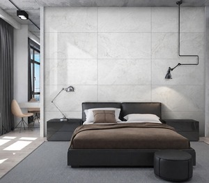 Carreaux de porcelaine Lumora Bianco 600x1200mm, aspect marbre poli et émaillé, modernes, antidérapants, pour sols et murs, salle de bain, chambre, villa - Product Image 1