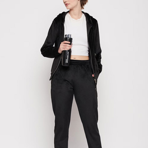 Good Quality Thick Cotton Winter Velvet Waterproof Breathable Short One Set Custom <b>Tracksuit</b> for Women - Product Image 6