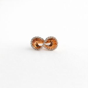 18K Rose Gold Diamond Infinity Twist Double Loop <b>Statement</b> <b>Ring</b> for Women Elegant Wedding Party Wear Gift Fine Jewelry High - Product Image 1