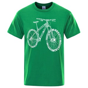 T-shirt pour homme vert olive à motif graphique VTT imprimé sur le devant, manches courtes, col rond, respirant, coupe classique - Product Image 6