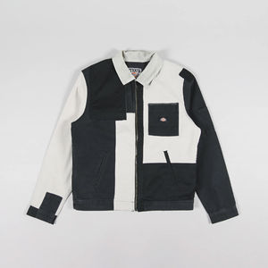 Vestes en toile cirée de coton à fermeture éclair camouflage à blocs de couleur personnalisés pour hommes - Imperméables et coupe-vent - Product Image 1