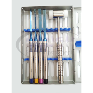 Manual Stainless Steel Dental Ridge Split Bone Chisels Set 5 Pcs Mallet Teeth Expansion Chisels Oral Surgery By <b>Blush</b> Surgical - Product Image 6