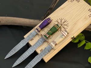 Nueva Edición de Cuchillo de Supervivencia Artesanal, Cuchillos Damasco Dogger con Mango de Resina, el Mejor Cuchillo de Caza Coleccionable, Cuchillo de Hoja Fija - Product Image 6