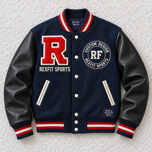 Blouson Bomber Universitaire avec Badge Chenille Personnalisé en Relief, Manches Contrastantes, Étiquette Personnalisée, Manteaux Streetwear Unisexe, Vente en Gros OEM - Product Image 2