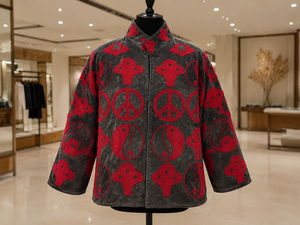 Abrigo de Invierno para Mujer, Tejido de Terciopelo con Bordado Floral, Relleno de Algodón Transpirable, Estilo Boho, Manga Larga, Corte Regular, para Fiesta - Product Image 5